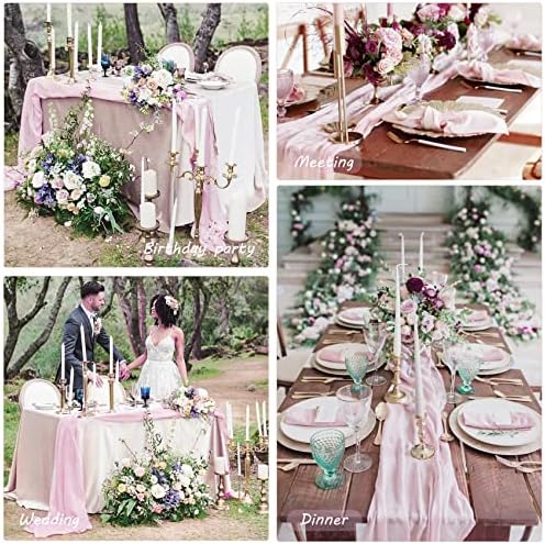 35x72 Inch Pink Cheesecloth Table Runner Boho Wedding Birthday Party Decor