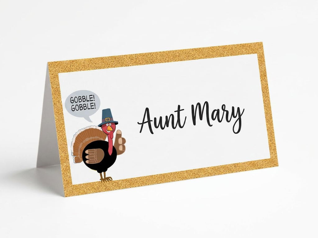 Stonehouse Collection Turkey Guest Thanksgiving Place Cards, 25-Count