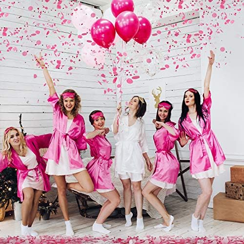 TecUnite Pink Rose Red Confetti Tissue Table Confetti, 1.5 cm Plus 2.5 cm