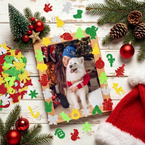 400 PCS Christmas Foam Stickers, Glitter Foam Stickers for Kids Crafts