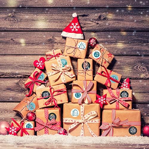 Naler 96PCS Christmas Advent Calendar Numbers Stickers