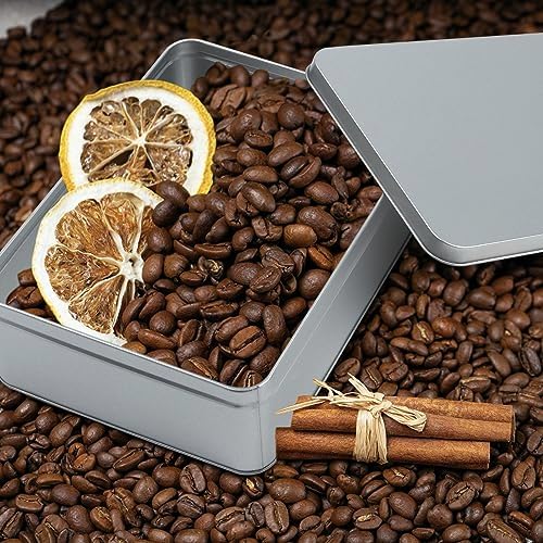 Coobbar Empty Metal Tins Box with Lid,3 Pack Metal Tins Cans Storage Container for Treats, Gifts, Candle, Favors and Crafts, Silver (8.6 x 6.3 x 2.5 Inches)