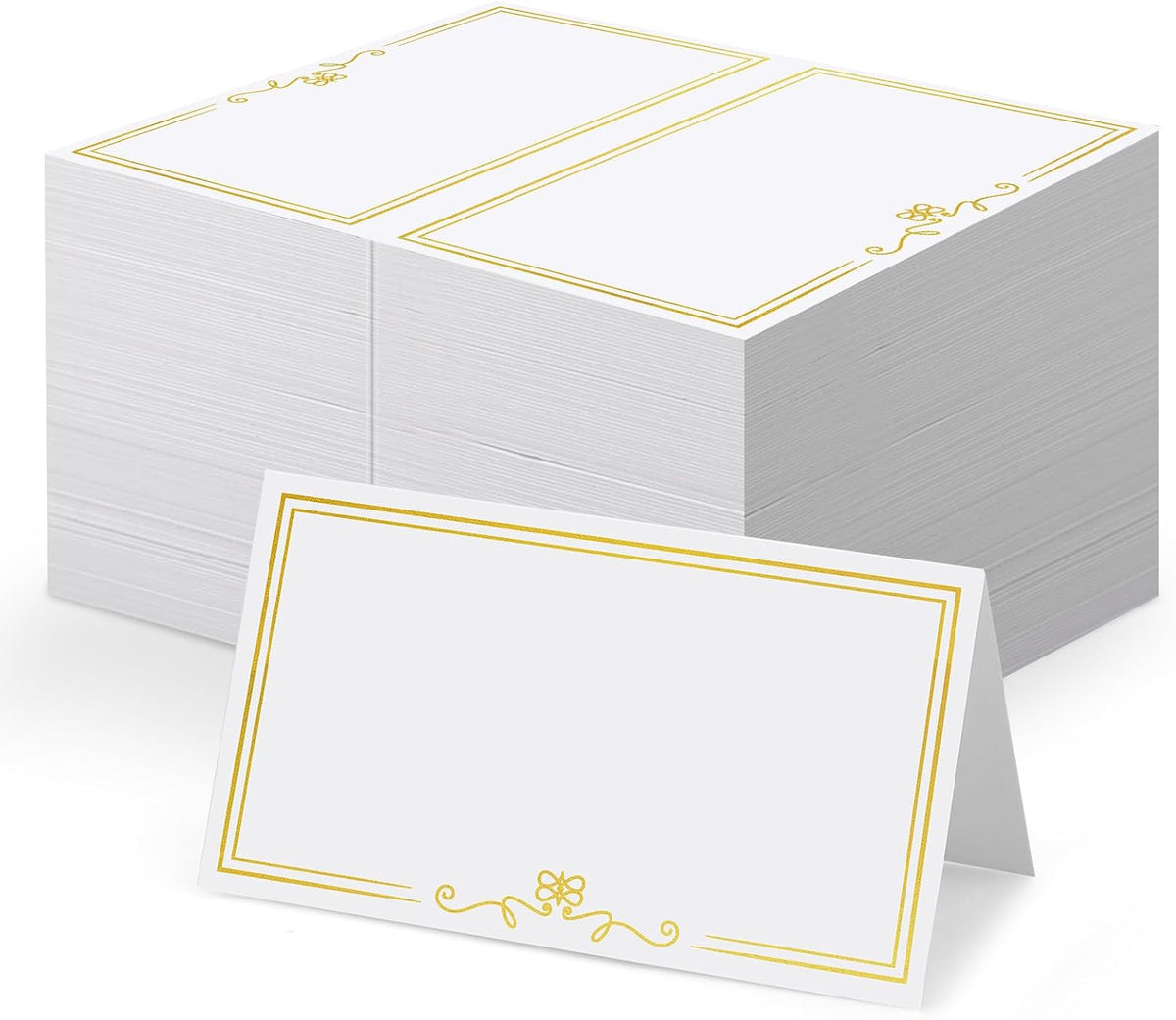 150Pcs Place Cards for Table Setting Wedding Cards with Gold Foil Border