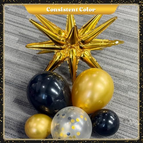 Black and Gold Balloon Arch Kit for Party Decorations
