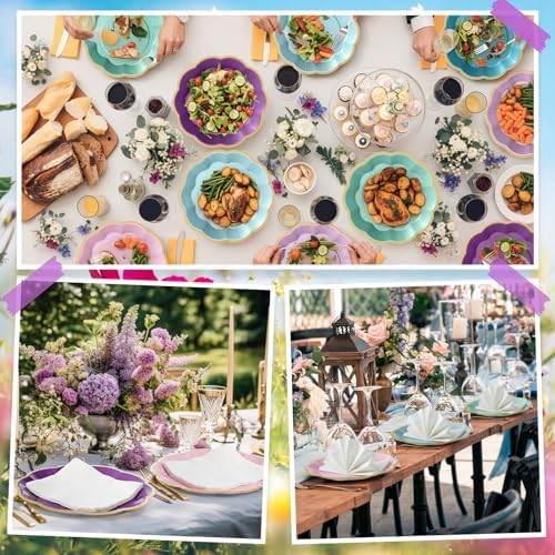 72 Pcs Mermaid Paper Plates 9 Inch Disposable