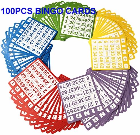 Yuanhe Jumbo Bingo Game Set - 11 Inch Tall Metal Cage with Calling Board, 7/8" Bingo Balls, 500 Bingo Chips,100 Bingo Cards for Large Group Games …