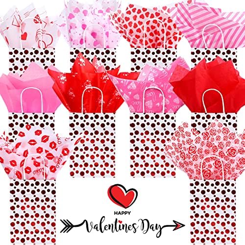 SANNIX 100 Sheets Valentine's Day Tissue Paper Bulk Gift Wrapping Paper for Gift Wrapping Boxes DIY Crafts Birthday Holiday Wedding Party Decoration 19.7 ×13.8 Inch (10 Patterns)