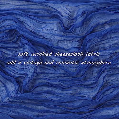 35x72 Inch Royal Blue Cheesecloth Table Runner Wedding Birthday Decor