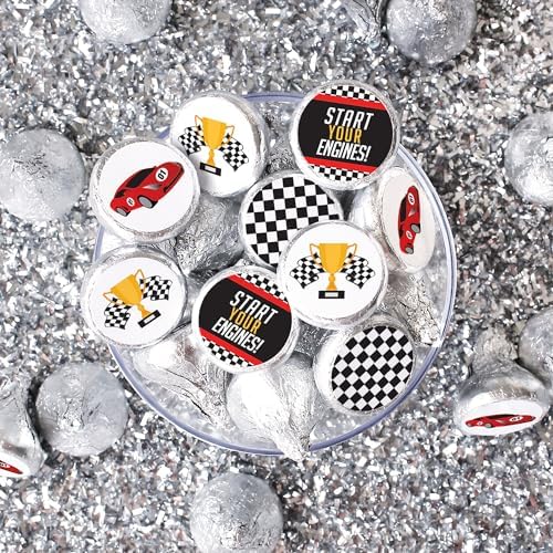 Race Car Birthday Kiss Stickers, 180 Count