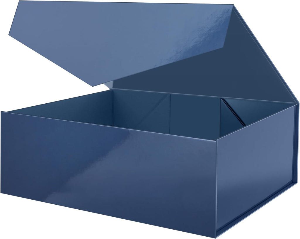 LIFELUM Black Gift Box for Birthday with Magnetic Lid, 7"x7"x7"