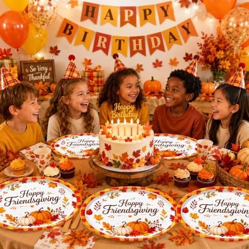 Friendssgiving Large Oval Paper Plates 50 Count 10.2 × 12.6 Inch