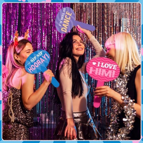 12 Pcs 24 Designs Wedding Photo Booth Props Double Sided 11.8 x 7.9 Handheld Photo Booth Props Wedding Party Decorations Set Water Proof DIY Selfie Sign PVC Printing for Bridal Party Supplies