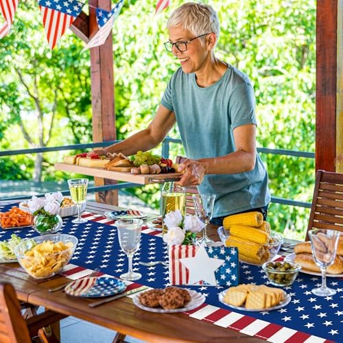 4th of July Table Runner, 14 x 84 Inch 4th of July Decoration for Table