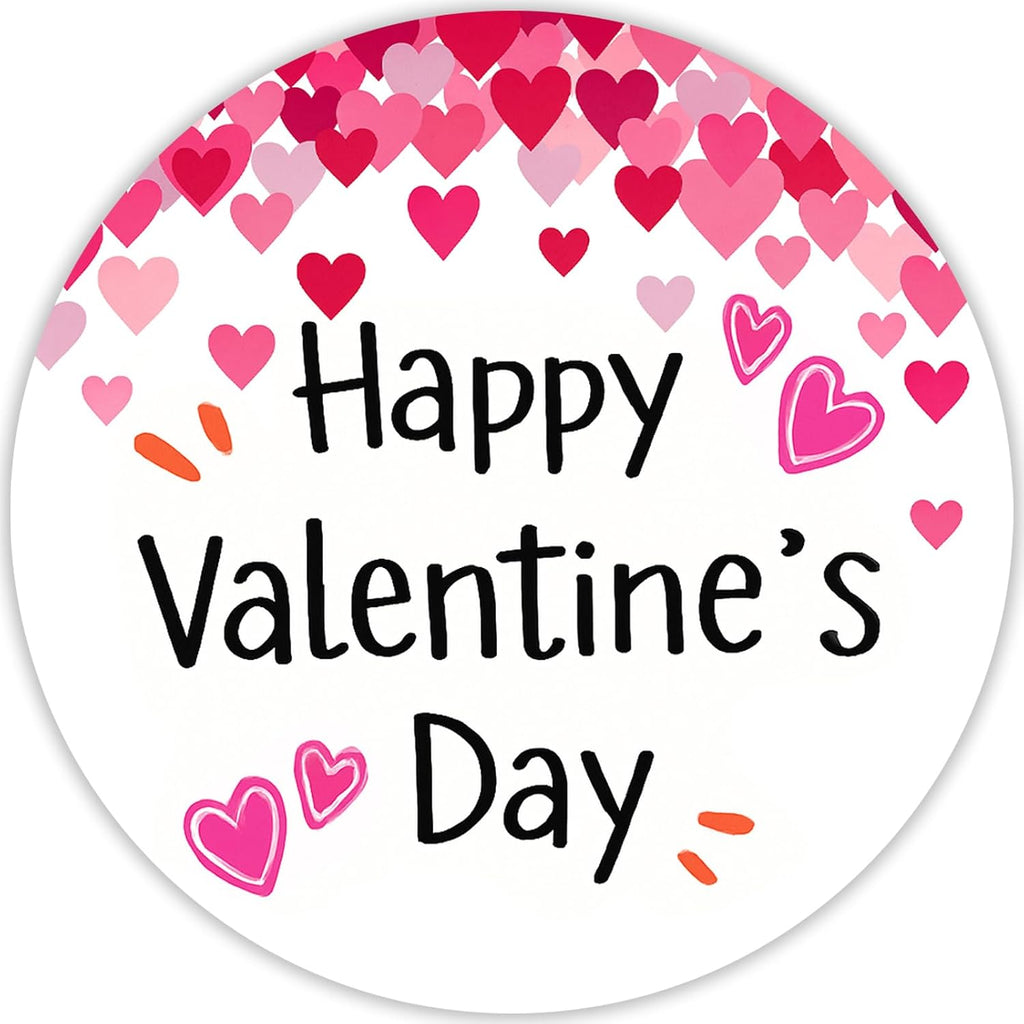 120Pcs Valentine Heart Stickers, 2 Inch Round Labels for Kids Classroom Exchange, Self Adhesive Seals for Treat Bags, Cards, Envelopes, Party Favors & Gift Wrap (Valentine’s Day)