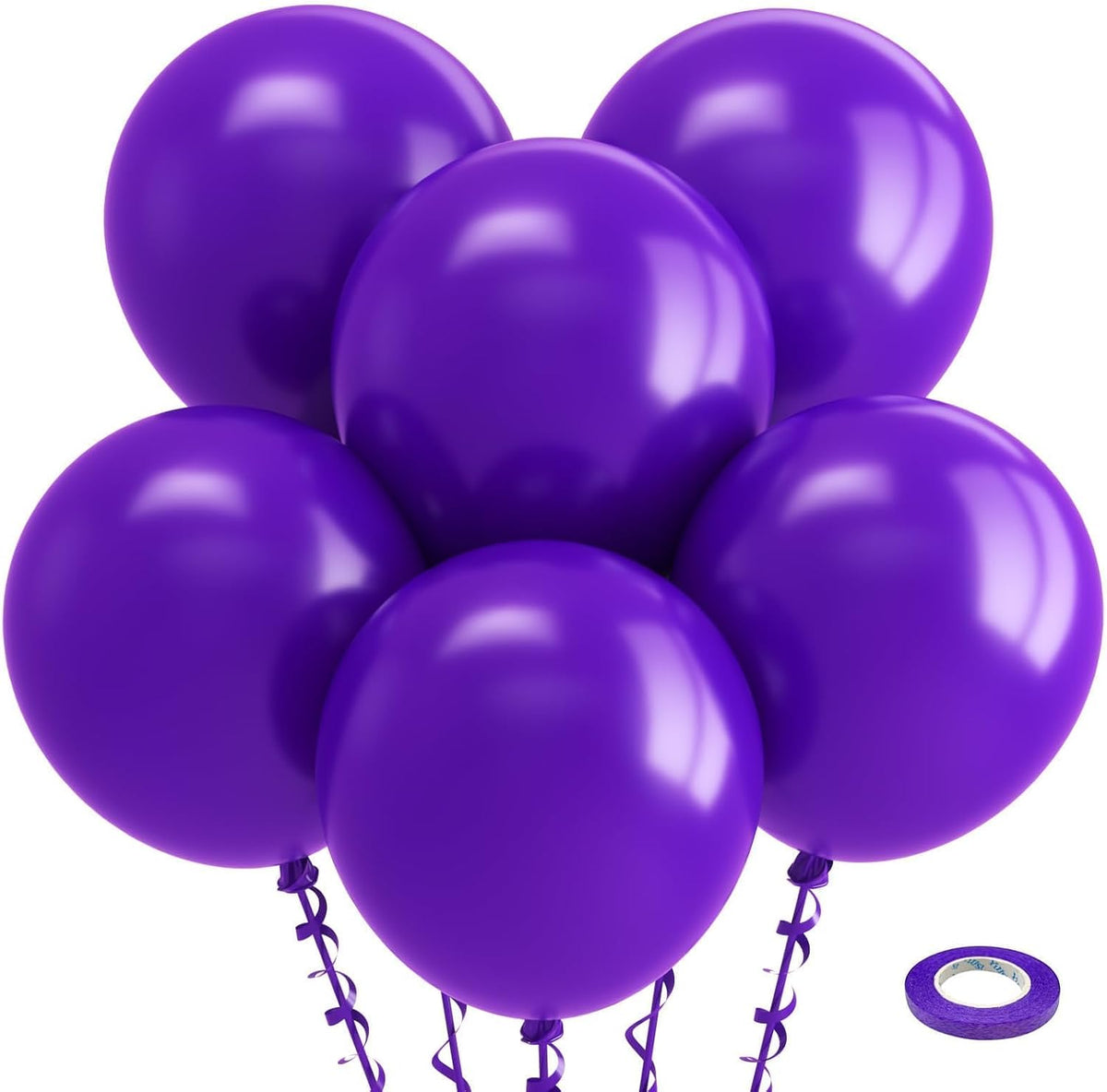 Bezente Dark Purple Latex Party Balloons