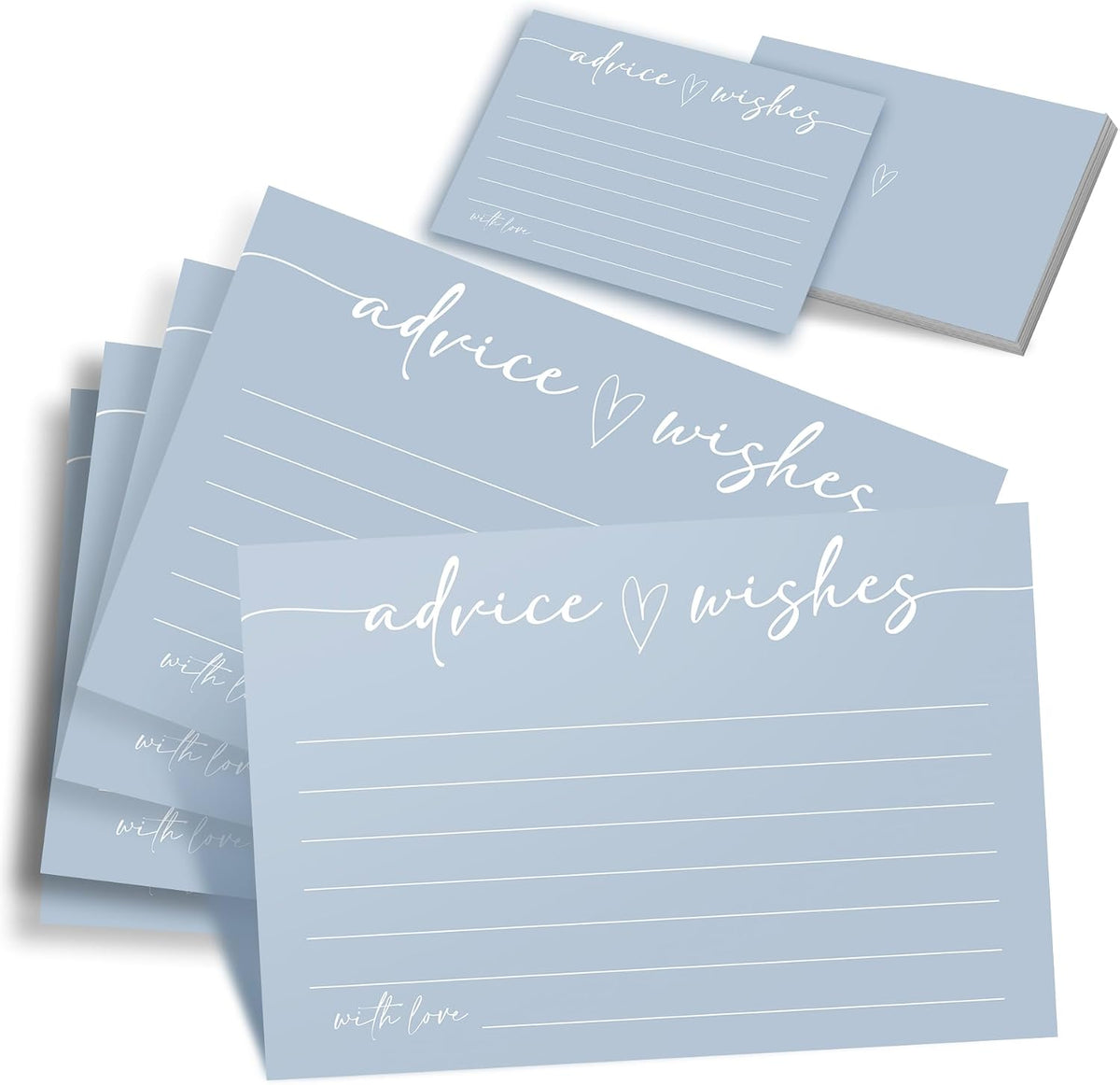 Advice and Wishes Cards for Wedding, Baby Shower, Bridal Shower & Graduation - 60 Fill in the Blank Message Cards - Marriage Advice & Retirement Guest Book Alternative
