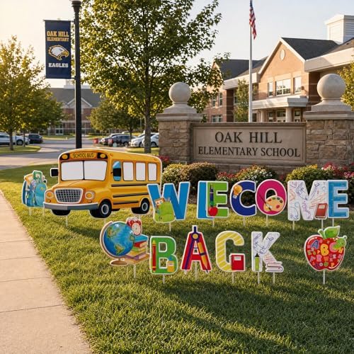Back to School Yard Signs - 15 Pcs Welcome Back to School Sign