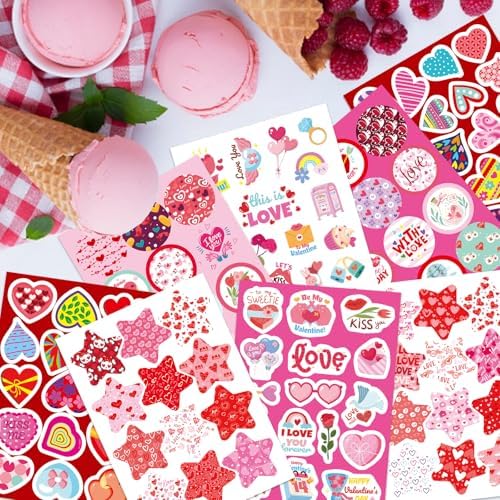 357 PCS Valentines Day Stickers, Love Heart Stickers for Kids