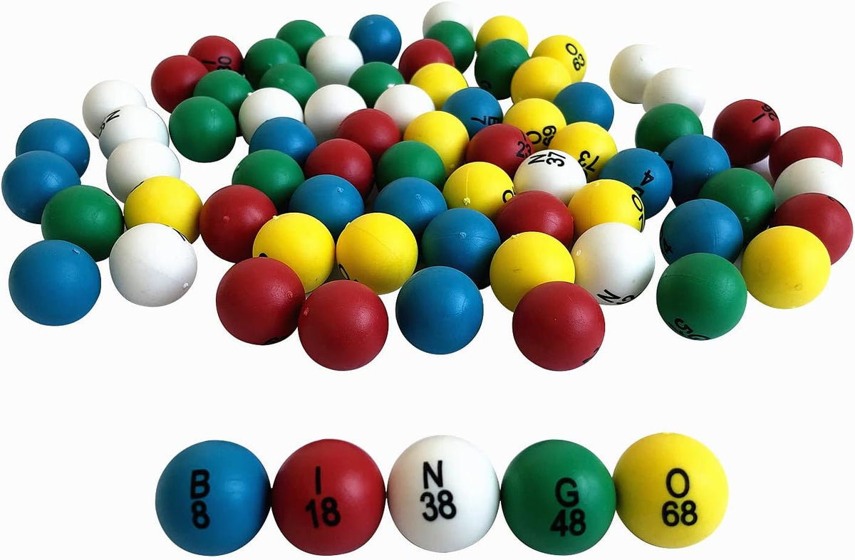 Yuanhe 0.8 Inch Bingo Balls for Jumbo Cages and Boards, Easy Read, 75 Count, Perfect for Parties,Bingo Nights, Raffles,Lost Bingo Ball Replacements