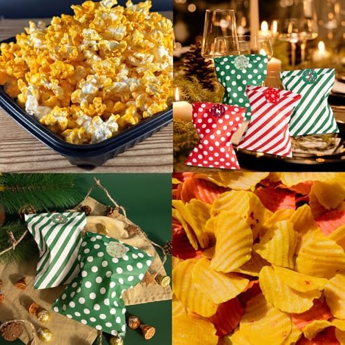 Christmas Treat Bags Red Green Candy Cookie Buffet Paper Bags