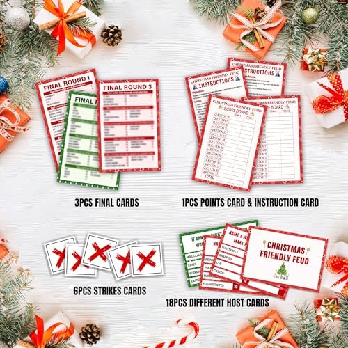 Christmas Friendly Feud Game, Funny Christmas Party Games, Friendly Feud Trivia Quiz for Family, Winter Xmas Holiday Party Supplies for Adults -09
