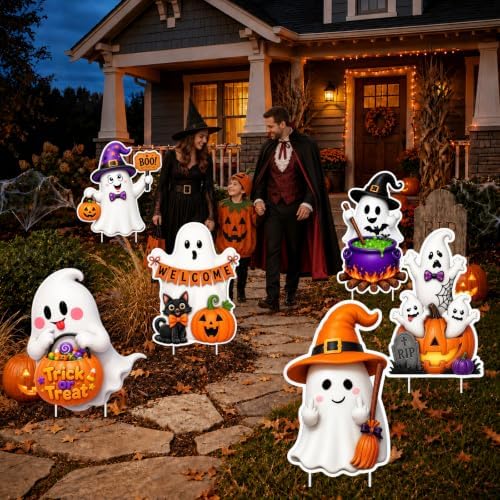Ghost Halloween Decorations Outdoor, Cute Spooky Yard Signs with Stakes
