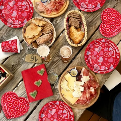 Valentine Day Decorations Plates Napkins Party Supplies Tableware Set