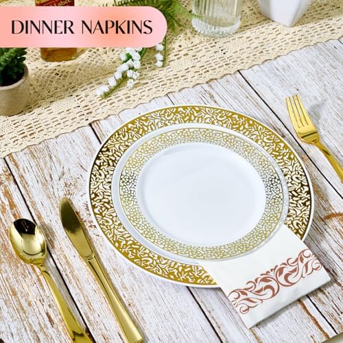 Vplus 400 Pack Paper Napkins, Soft Dinner Napkins, 3 Ply, Rose Gold