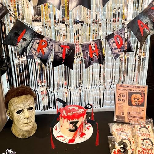 4 PCS Halloween Blood Knife Cake Toppers Acrylic Horror Halloween Cake Decorations Have a Killer Birthday Decorations for Blood Knife Theme Scary Killer Birthday Party Cake Decorations Supplies