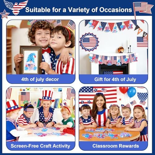 Fennoral 24 Pack 4th of July Craft Kit for Kids