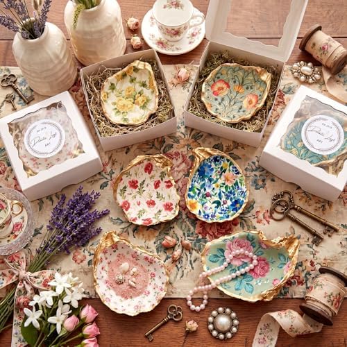 Tenceur 48 Pack 12 Style Vintage Fall Floral Napkins for Decoupage, 13 Inch