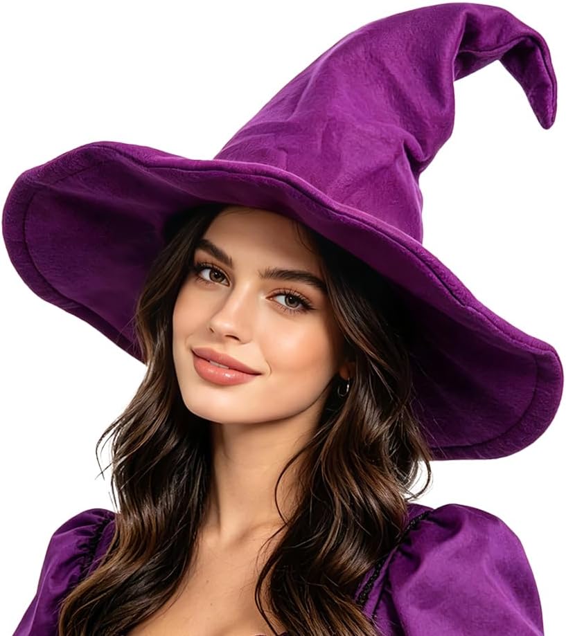 NTIERA Witch Hat, 18IN Wizard Hat Cosplay Accessories for Halloween Costume Party Christmas Masquerade Carnivals