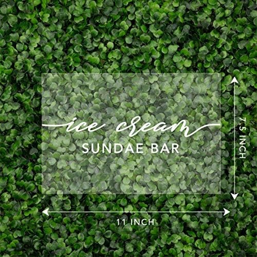 Andaz Press Ice Cream Sundae Bar Acrylic Sign, 7.5 x 11 Inch, Stand Included, Signage, Wedding, Bridal Shower, Bachelorette, Engagement, Birthday, Baby Shower, Graduation, Events, Backdrop