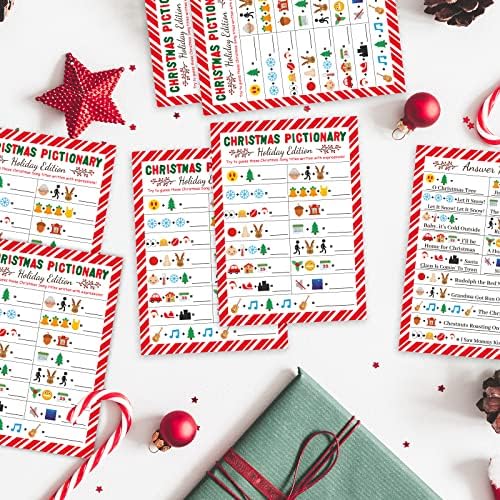 chiazllta Christmas Party Games, Song Guessing Sing Me a Picture Xmas Themed Party Holiday Activity for Adults Groups Coworkers, 30 Players