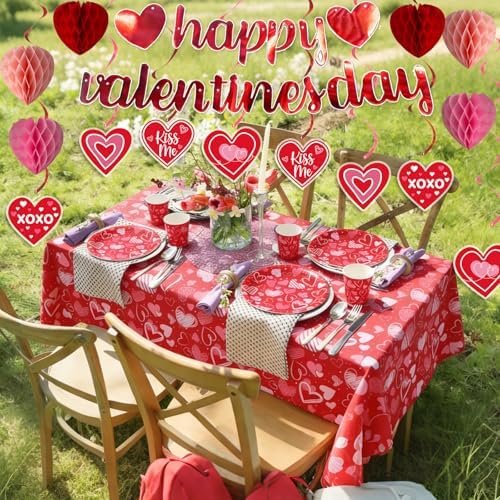 Valentine Day Decorations Plates Napkins Party Supplies Tableware Set