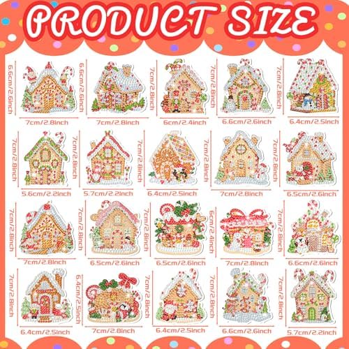 Tondiamo 20 Pcs Diamond Art Christmas Ornaments Diamond Painting Keychain
