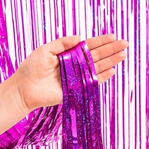 Magenta Tinsel Curtain Party Backdrop