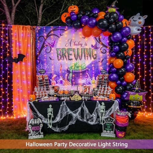 JMEXSUSS 200 LED USB Plug in Orange and Purple Halloween Lights