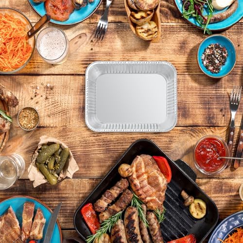 WANBAO 8.3"x6.2" 2.25LB Disposable Tin Foil Pans with Lids, 150 PACK
