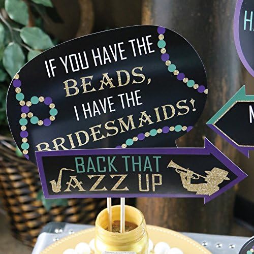 Nola Bridal Shower Photo Booth Prop Kit, DIY Cardstock Props - 20pc