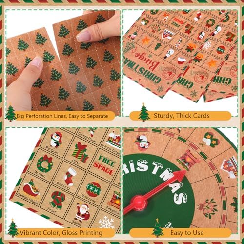 Shappy Bingo Game for Kid Adult 24 Players Party Game Activities,Christmas
