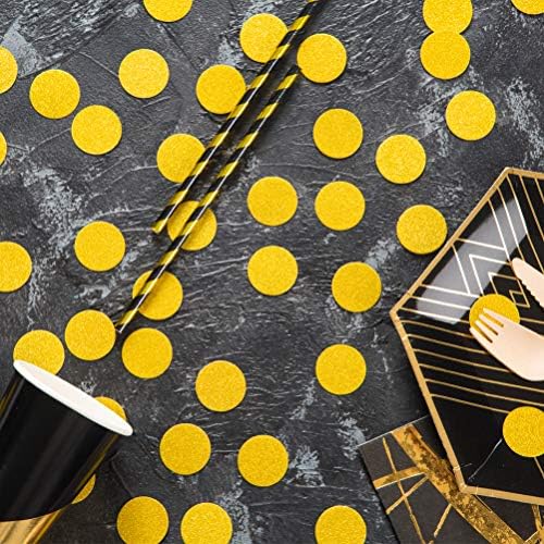 MOWO Glitter Confetti Circles, Glitter Gold, 1.2'', 200pc