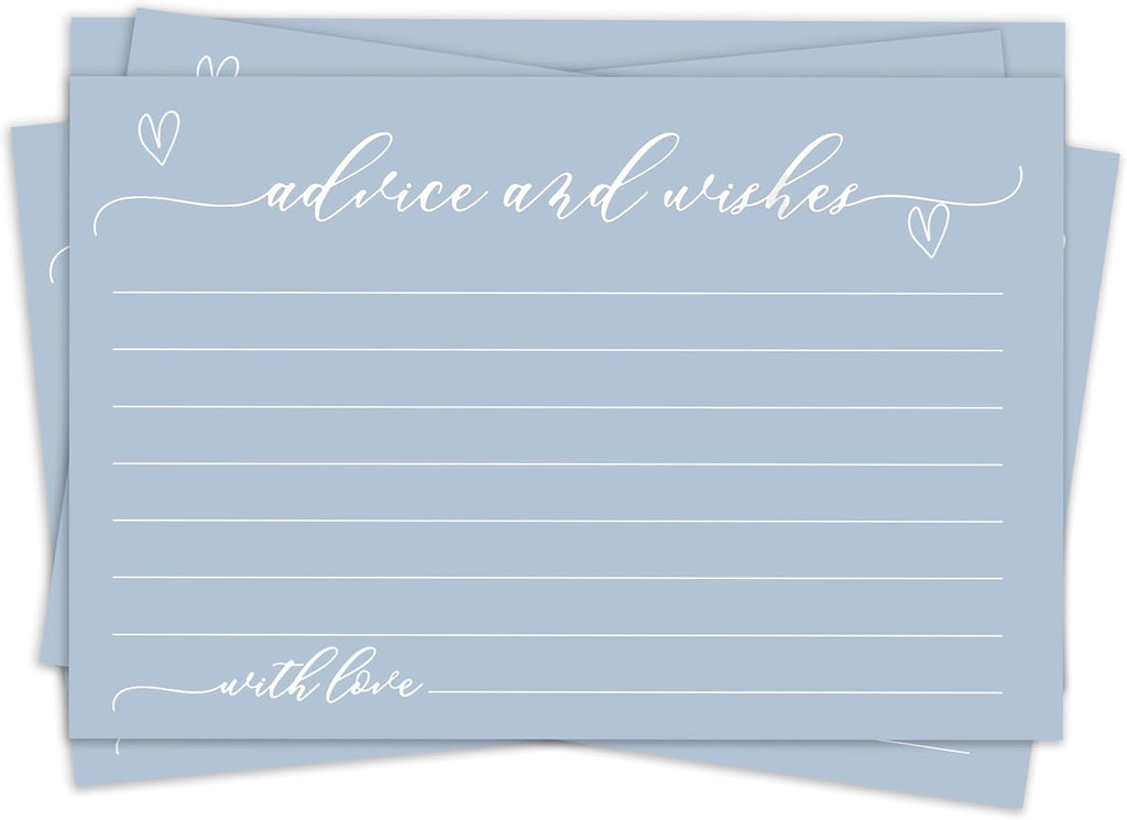 2026 Graduation Advice and Wishes, 25 Minimalism Blue Advices Cards for New Couples, Bridal Shower, Wedding, Graduation, Birthday Party Decorations, 4x6 Cards