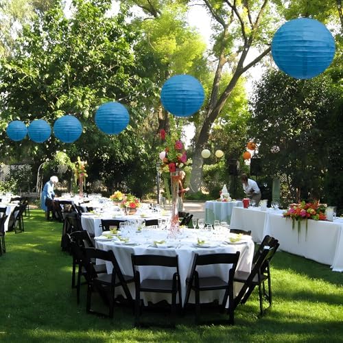 20Pcs Royal Blue Paper Lanterns for Parties, 4” 6” 8” 10” 12” Chinese Asian Hanging Round Paper Lanterns for Birthday Wedding Halloween Christmas Home Decor Party Decor