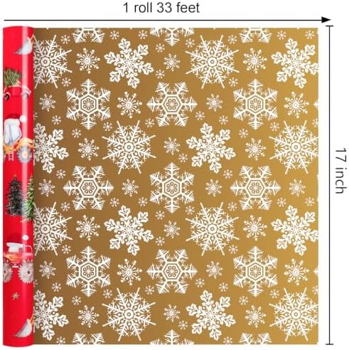 Yarcony Kids Christmas Wrapping Paper, Red Construction Christmas Gift Wrap