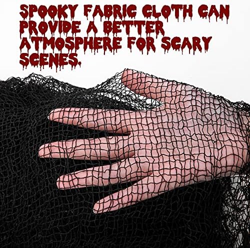 Alpurple 10 Pcs Halloween Creepy Cloth, 30 x 72 Inch Scary Spooky Fabric Cloth, Freaky Loose Weave Creepy Gauze for Halloween Party Decoration (5 Black + 5 White)