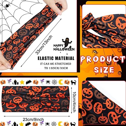 Hoteam 20 Pcs Halloween Headbands Bulk for Women Skull Elastic Non Slip