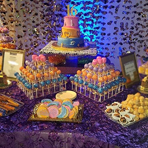 Goabroa Cake Pop Stand, 56 Holes Clear Acrylic Lollipop Holder, 3 Tier
