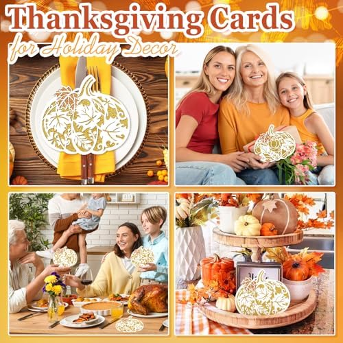 Thanksgiving Cards with Envelopes Thanksgiving Pumpkin Greeting Card Thank You Greetings Cardboard for Kids Adults Fall Autumn Family Party Home Friendly Wish Hope Hollow Paper Craft Cutout