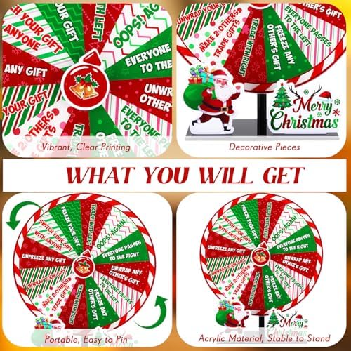 Capoda Christmas Exchange Game 10" Spinner Wheel with Stand, Santa